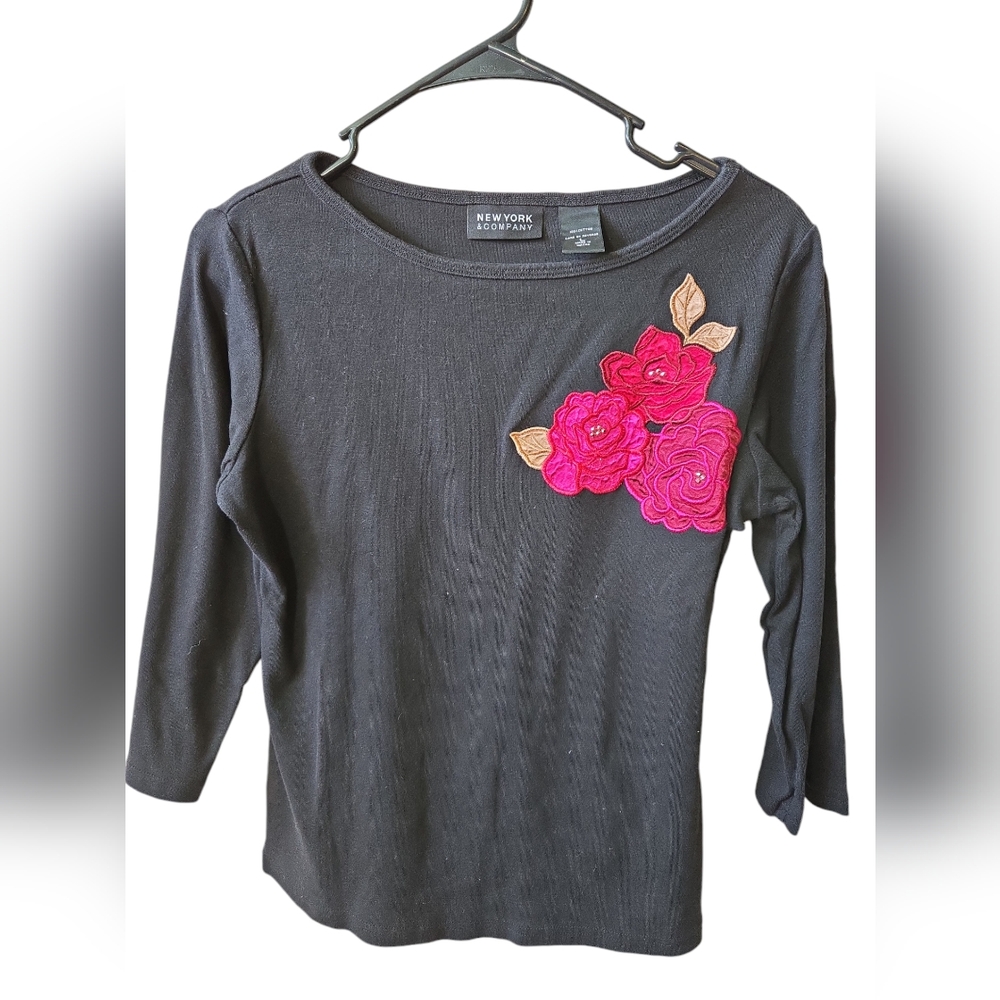 Vintage New York & Co Womens Floral Top